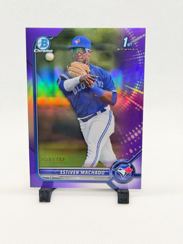 2022 Bowman Chrome 1st Estiven Machado Purple Refractor /250 #BCP-12 Blue Jays
