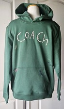 Coach Diary Script Hoodie Men's Size M Medium Green Pullover Sweatshirt Sweater