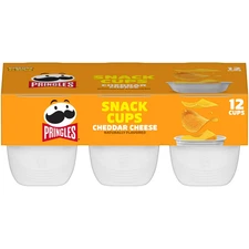Pringles Cheddar Cheese Potato Crisps Chips, Lunch Snacks, 12 Count
