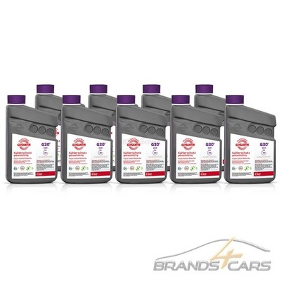 9x 1 L LITER GLYSANTIN  G30  READY MIX ECO BMB KÜHLERSCHUTZ SCHUTZ KÜHLER PINK