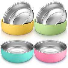 Stainless Steel Bowls with Removable Soft Silicone Sleeves BPA-Free, Non-, ...