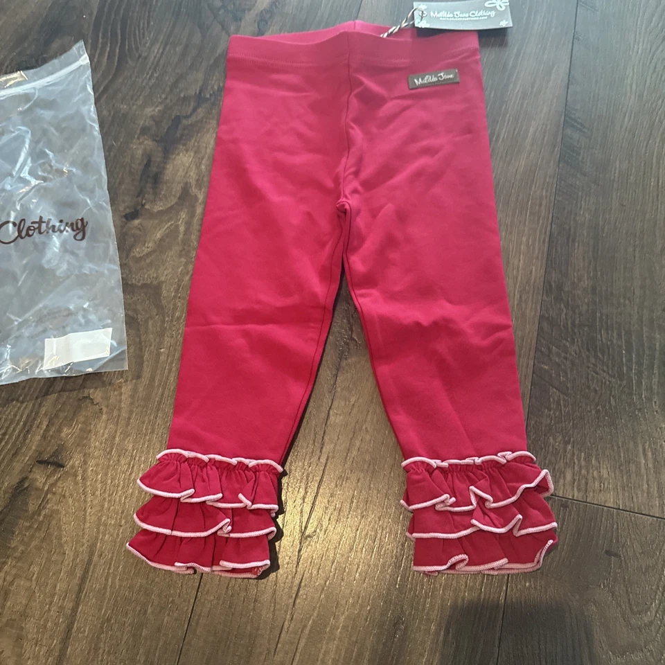 NUEVO CON ETIQUETAS Leggings Matilda Jane Niñas Rojos 18-24m Nuevo Bebé Rojo Legging Nuevo con Etiquetas Foto 3 de 4