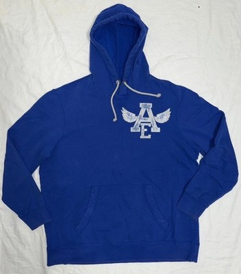 American Eagle Outfitters Blue AM-EAGLE Graphic Hoodie XXL Distressed Pullover