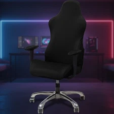 Pet-Friendly Black Stretch Slipcover for Gaming Reclining Chairs - One Size