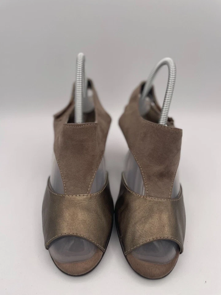 Salto Aerosoles Ginerator T-Strap Feminino Tamanho 7.5 Marrom Peep Toe - Imagem 2 de 4