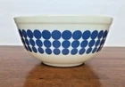 Vintage PYREX 403 Blue Polka Dot White Glass Mixing Nesting Bowl 2-1/2 Qt