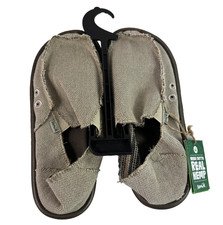 Sanuk SMF1010 Mens Hemp Slip On Loafers Shoes Khaki Surfer Size 6 New with Tags