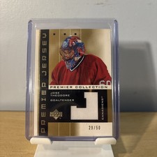 2002-03 Upper Deck Premier Collection Jerseys - Gold 29/50  - Jose Theodore worn