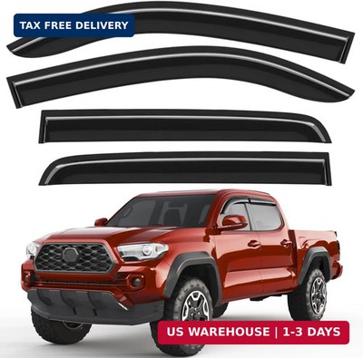 Outside-Mount Window Rain Guards Fit for 2016-2023 Toyota Tacoma Double Cab, Ext