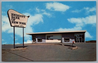 Endwell NY Endicott Bank of New York Endwell Office Sign c1970 Postcard