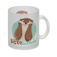 Lachender Otter Glas Tasse Mit Spruch Bitte LäCheln