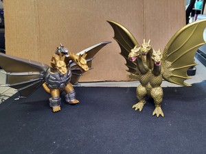 1998 Mecha King Ghidorah And 2014 King Ghidorah Action Figurines Toho Bandai