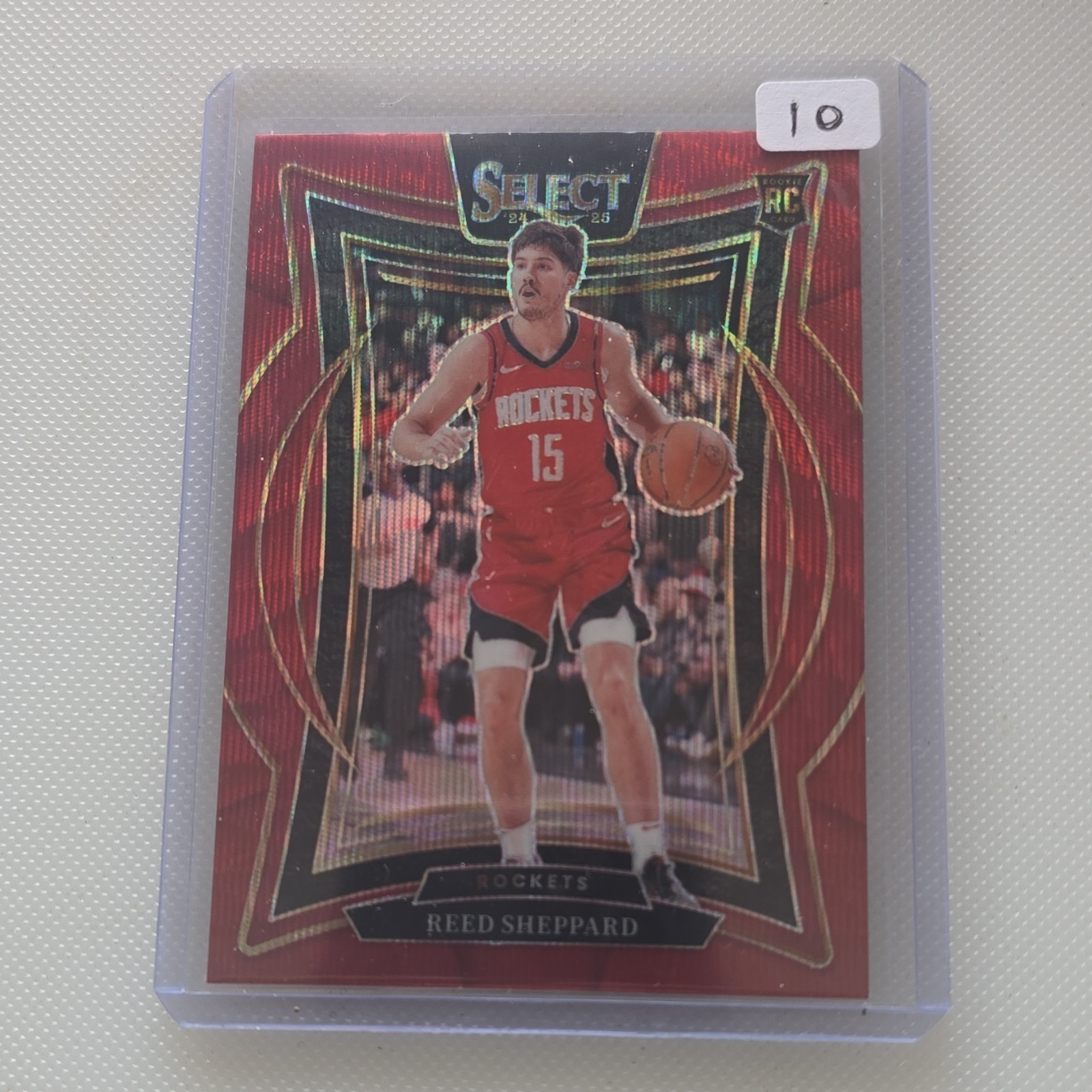 Panini Select 2024-25 Reed Sheppard Rookie #68 Houston Rockets Red Wave Prizm