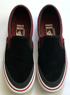 VANS Off The Wall Pro Baker Rowan Skate Shoes Black Red Men's 10 Slip-on 