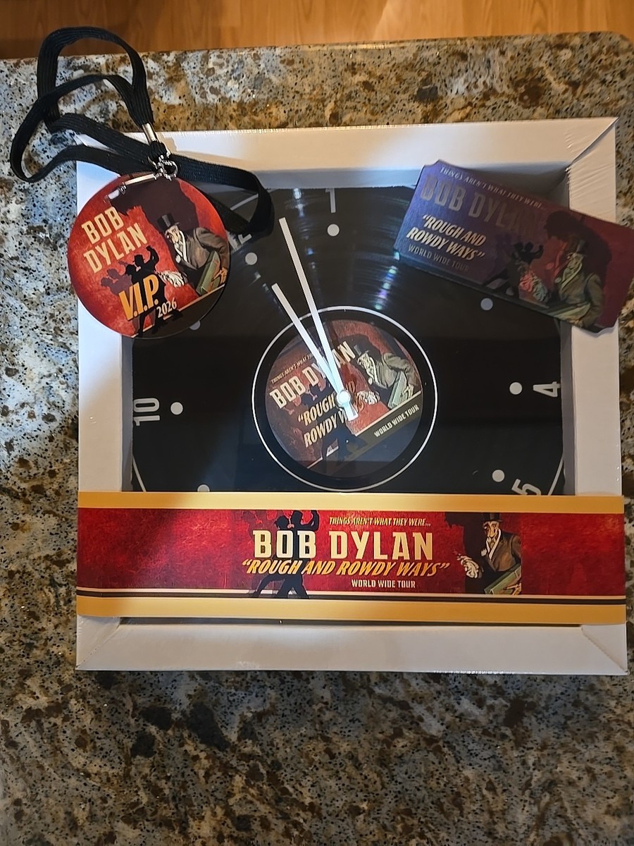 BOB DYLAN ROUGH AND ROWDY WAYS VIP PACKAGE ALBUM WALL CLOCK & VIP