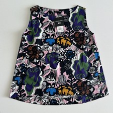 Top Marimekko x Uniqlo Talla Pequeña Nuevo con Etiquetas Sin Mangas Estampado Floral Audaz Arte Para Usar