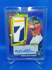 2026 Topps Finest Brice Matthews RC Auto Patch /75 Purple Astros RPA 3 Color