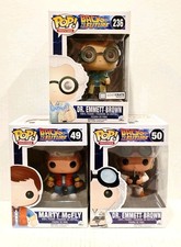 Funko Pop Back to the Future Marty 49 Dr. Emmett Brown 50 236 Loot Crate Lot Set