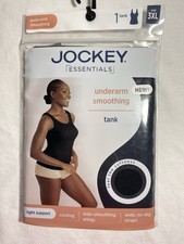 Jockey Essentials Underarm Smoothing Tank Black 3XL Wide Straps Light Support
