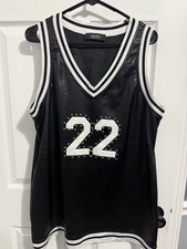SITTING COURTSIDE PU JERSEY DRESS