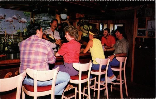 Vintage Bubble Room Captiva Island Florida Bar Scene Postcard