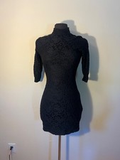 Zara 3/4 Sleeve Lace Black Midi Dress S