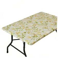 Rectangle Picnic Table Cloth, Elastic Waterproof 30" x 72" Rectangular Leaves