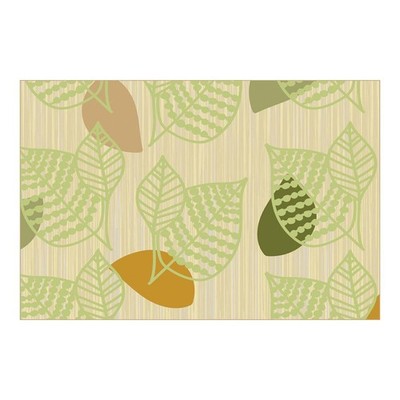 Kaplan Early Learning Sense of Place Leaf Indoor Carpet - Green - 4' x 6'