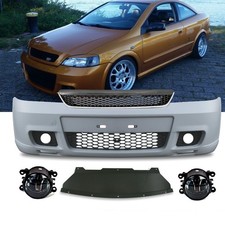 Opel Astra G OPC 2 II Stoßstange vorne + Kühlergrill schwarz + Anti-Br. Smoke 97-05