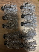 DRT 8 Ball Rubber Jig 5/8 oz Set of 10 with 3 S-Soft Spoons Used