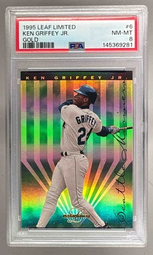 145369281 Ken Griffey Jr 1995 Leaf Limited #6 Gold PSA 8