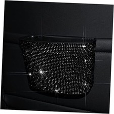 Car Trash Can, Hanging Trash Bin, Leakproof Garbage Organizer, Bling Black