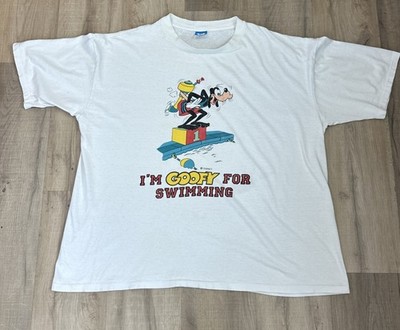 Vintage Single Stitch Disney Character Fashions  I m Goofy For Swimming  T Shirt
