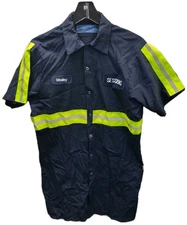 Set of 5 Cintas Hi Vis short sleeve Long length blue snap button shirts