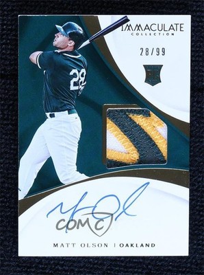 2017 Panini Immaculate 28/99 Matt Olson #134 RPA Rookie Patch Auto RC 3s3