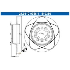 2x ATE Scheibenbremse hinten 5Q0615601D 1K0615601AA 26055260