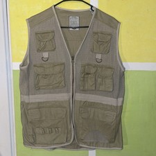 Vtg 90s Bugle Boy Safari Vest Fishing Outdoor M Banana