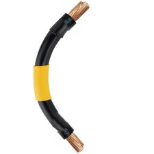 2 GAUGE Interconnecting Copper Cable, 6-Inch Length with Bare Cable Ends Black