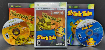 Shrek 2 + Shark Tale 2 Games in 1 (Microsoft Xbox, 2004) CIB Complete