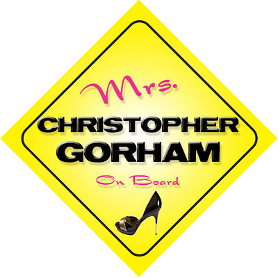 Mrs Christopher Gorham Autoschild an Bord