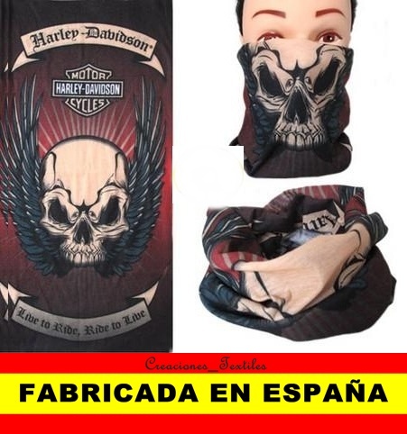 BRAGA BANDANA CALAVERA HARLEY CARA CUELLO BOCA MOTO BICICLETA RUNNING SKI SNOW - Imagen 1 de 6