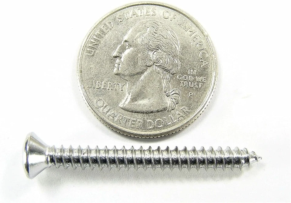 #8 Phillips Oval Head Chrome Trim Screws 1" to 1-1/2" Qty-75 #2082 (2030-2032) Foto 4 de 4