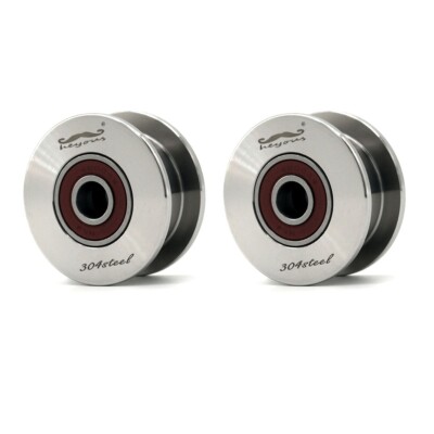 2 Pack U/V Groove Pulley Wheel for Rope Wall Mounted Silent Cable Pulley