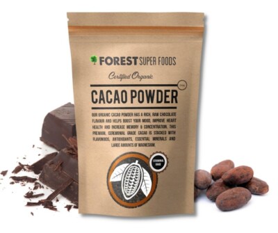 Certified Organic Ceremonial Grade Raw Cacao Powder 250g | Forest Super Foods