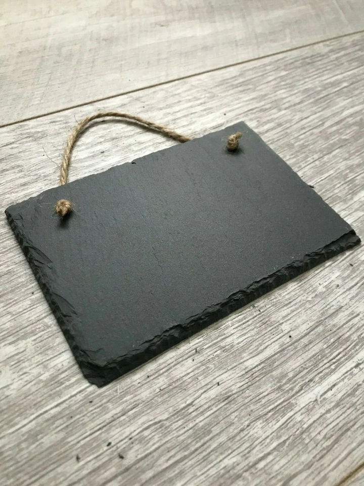 Handmade slate hanging chalkboard blackboard message memo wedding boards 12x8cm  - Image 2 of 4