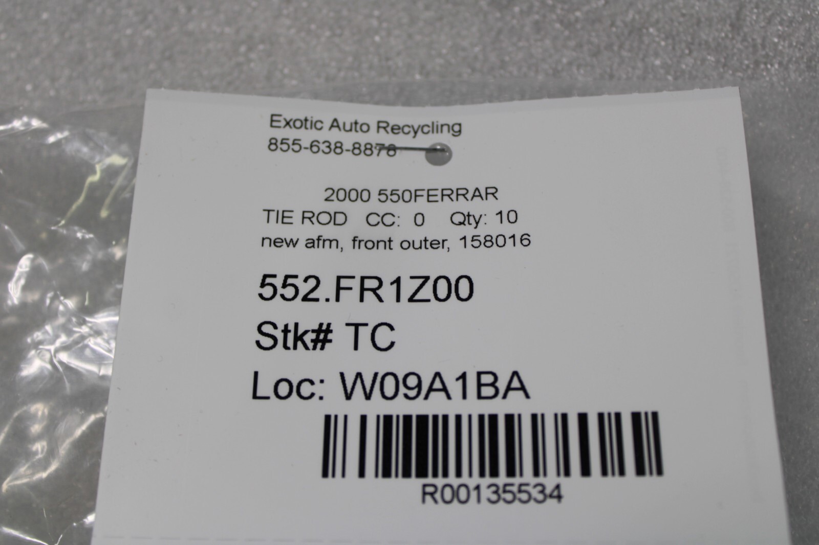 Ferrari 550, 575, 456, Front Outer Steerin Tie Rod, New, Aftermarket, P/N 158016