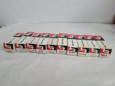 Lot 10 Lindal Electronic Tubes w BOXES 6EJ7, 6JN8, 6LT8, 6LX8, 6LN8, 6ML8 Etc 