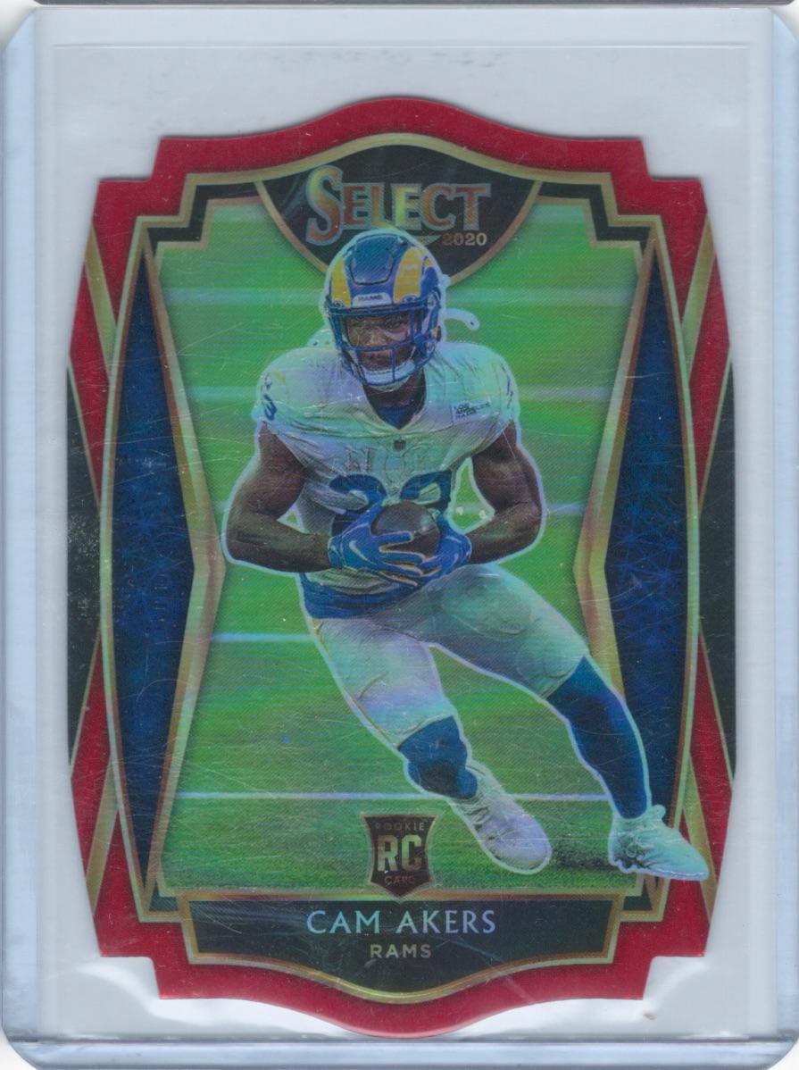 Cam Akers 2020 Panini Select #155 Red Prizm Die Cut Los Angeles Rams