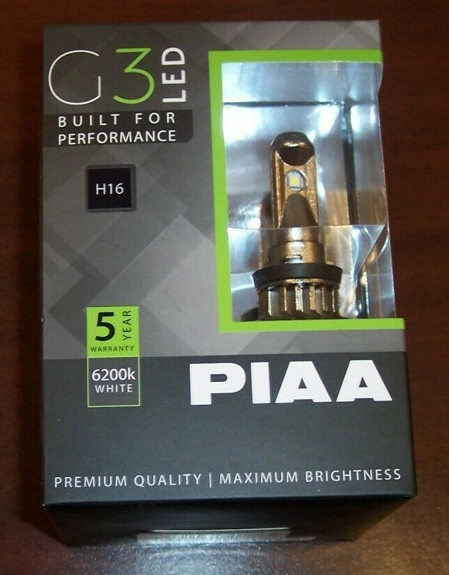 PIAA 6500K COOL WHITE G3 LED H16 pacote duplo ALTO DESEMPENHO 26-17416 - Imagem 2 de 4