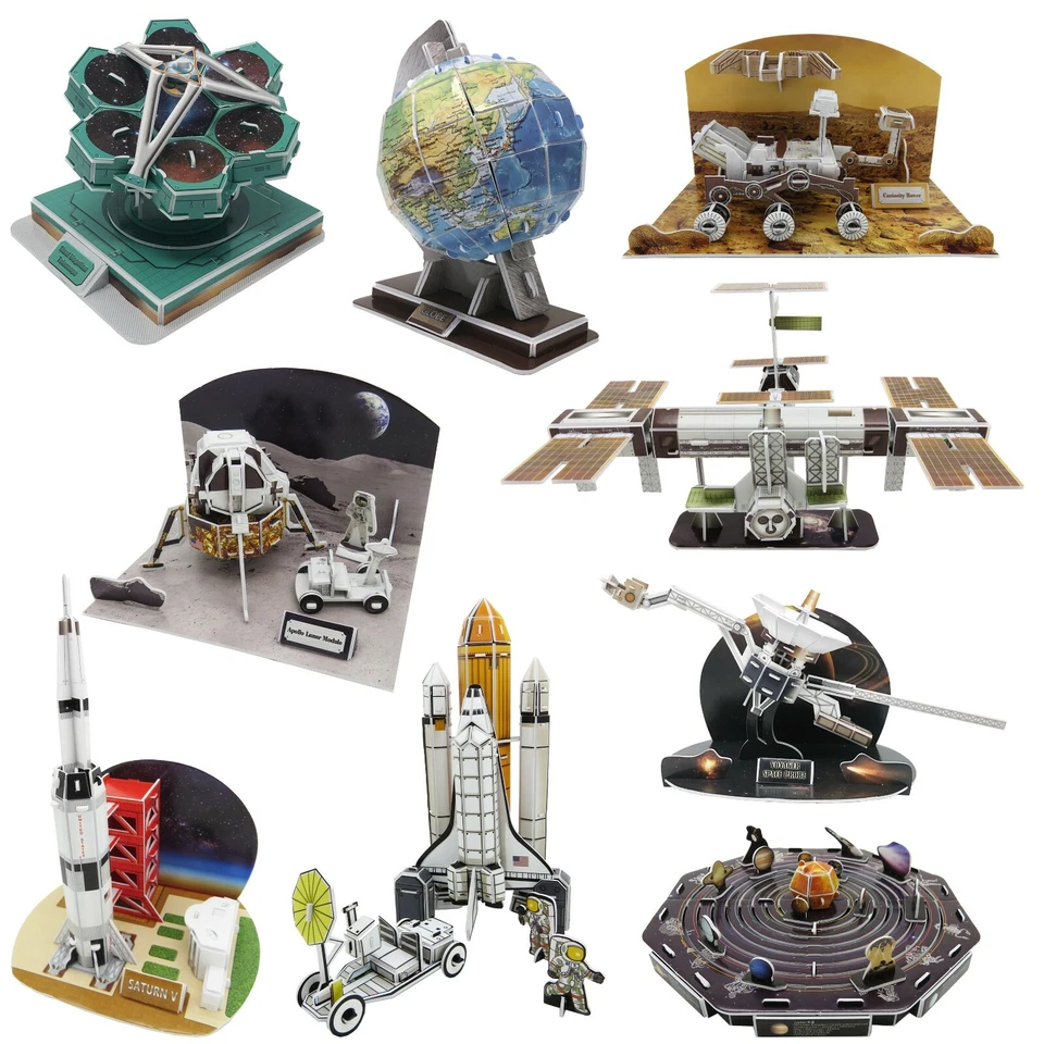 Edu-Sci Space 3D Puzzles Shuttle, Saturn V, Lunar Lander, ISS, Mars Rover & more - Image 1 of 1